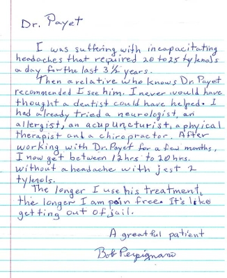 headache relief testimonial charlotte dentist