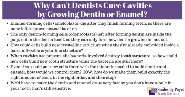 why you can't cure cavities